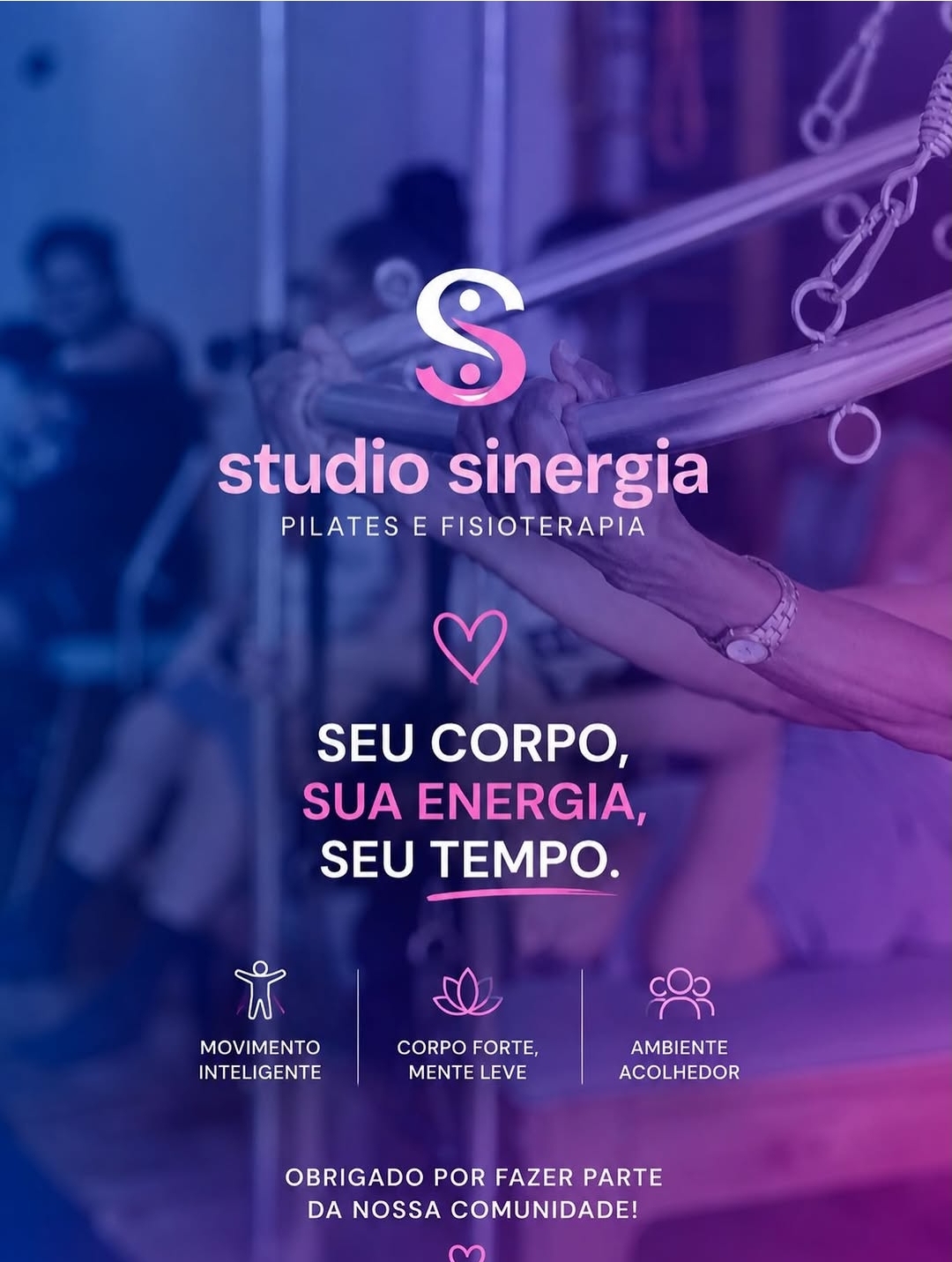 Alunas do Studio praticando Pilates com acompanhamento profissional